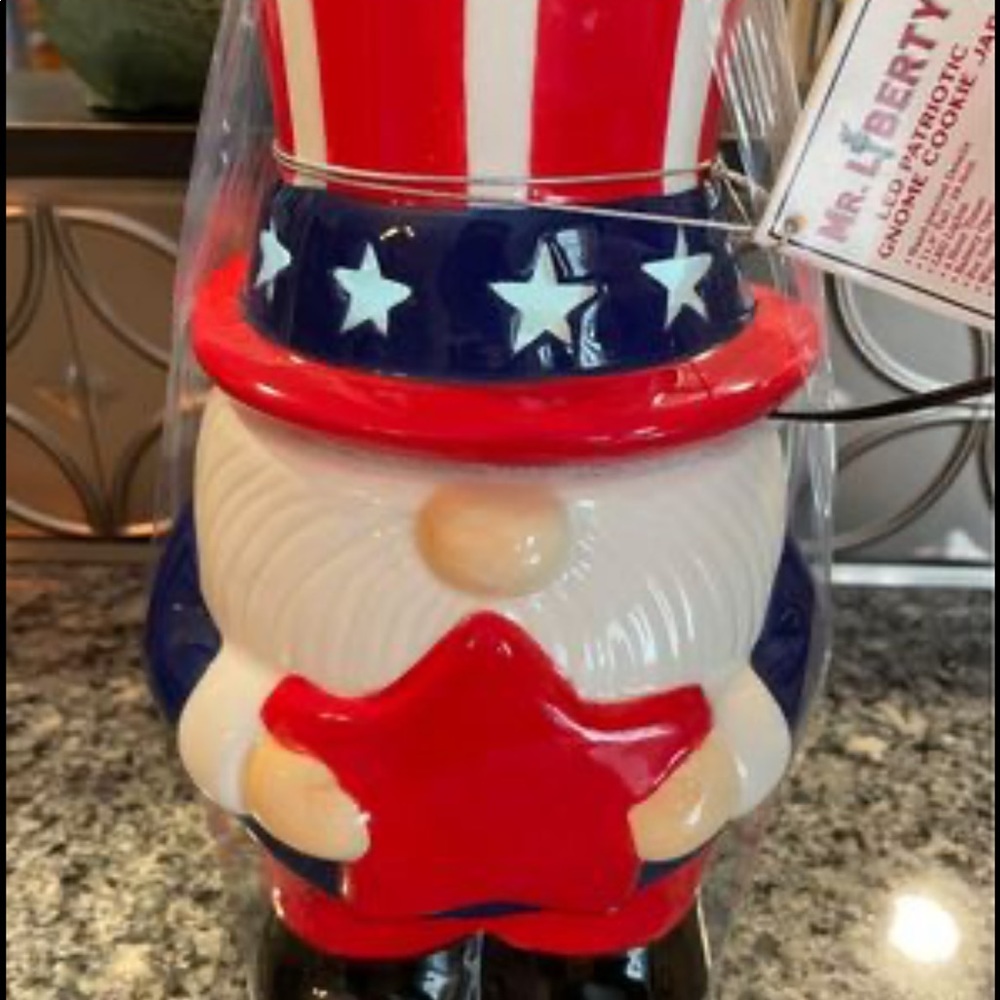 Mr Liberty Lighted 4th of July Cookie Jar